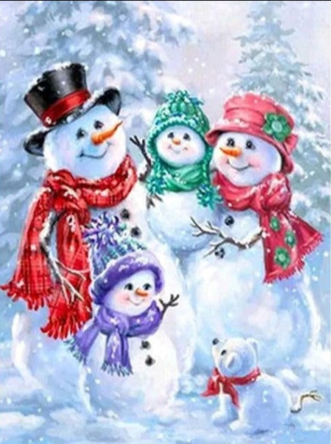 Snow Family - Christmas Diamond Painting - All Diamond Painting Art